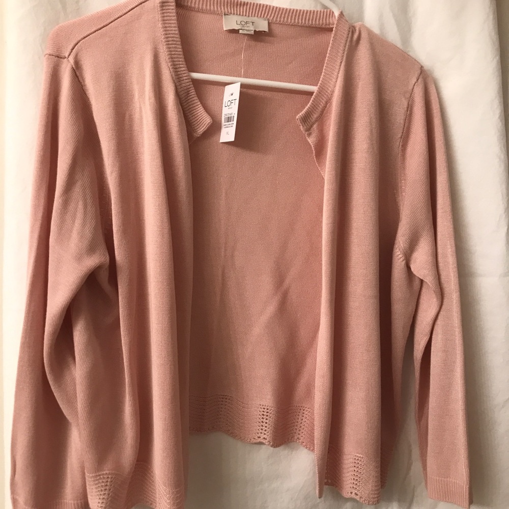 Soft, pink, Loft cardigan, with tags